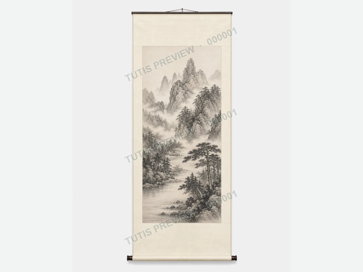 近現代水墨山水立軸